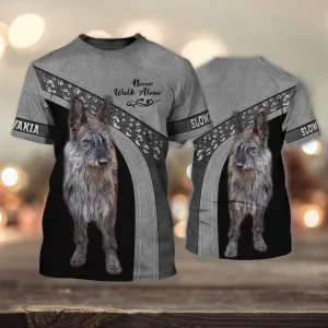 3D Dog T Shirts, Berger Picard Bringen Love Never Walk Alone All Over Print T-Shirt, Gift For Pet Loves