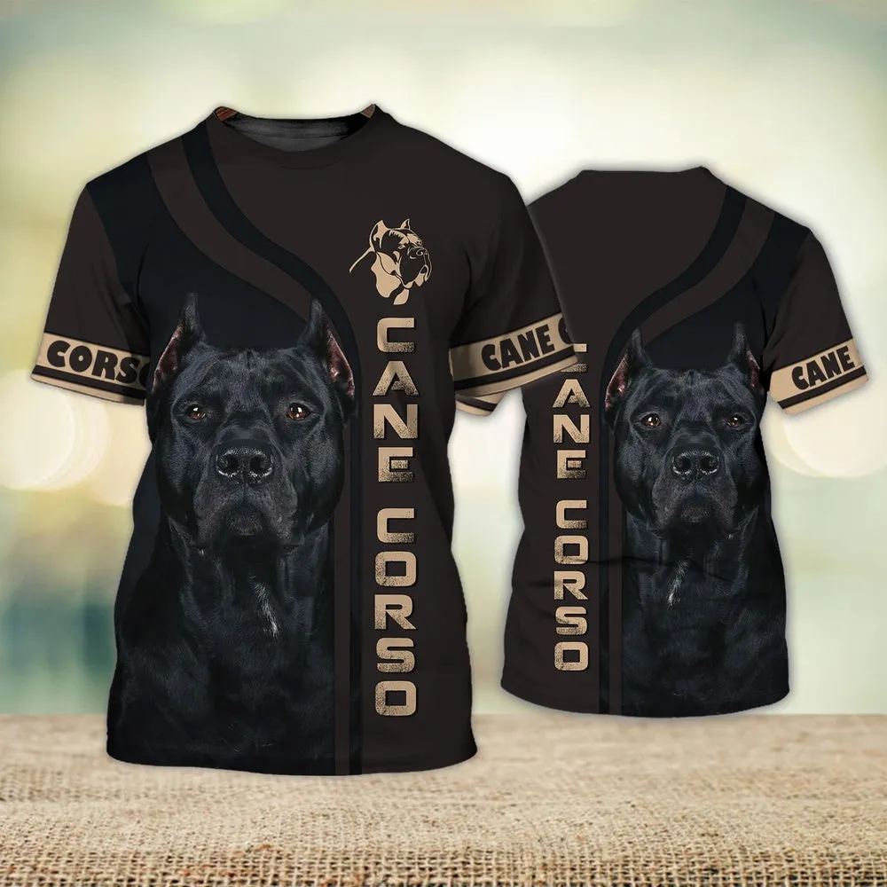 3D Dog T Shirts, Cane Corso Love Black All Over Print T-Shirt, Gift For Pet Loves