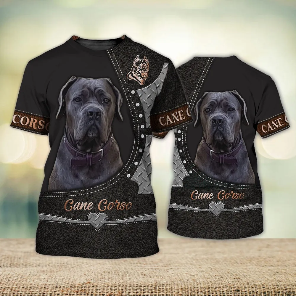 3D Dog T Shirts, Cane Corso Love Black Never Walk Alone All Over Print T-Shirt, Gift For Pet Loves