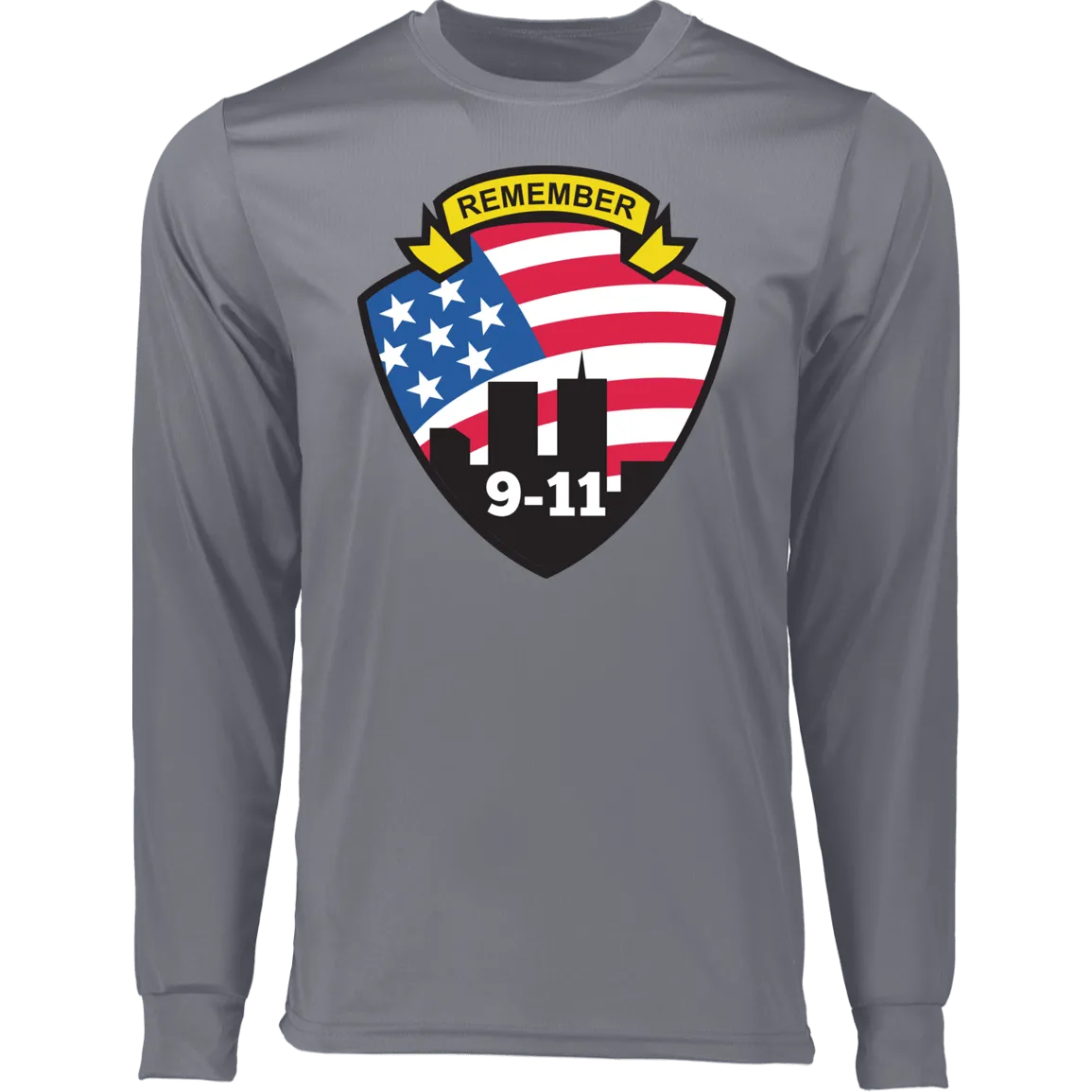 911 Logo Men's Long Sleeve Moisture-Wicking Tee