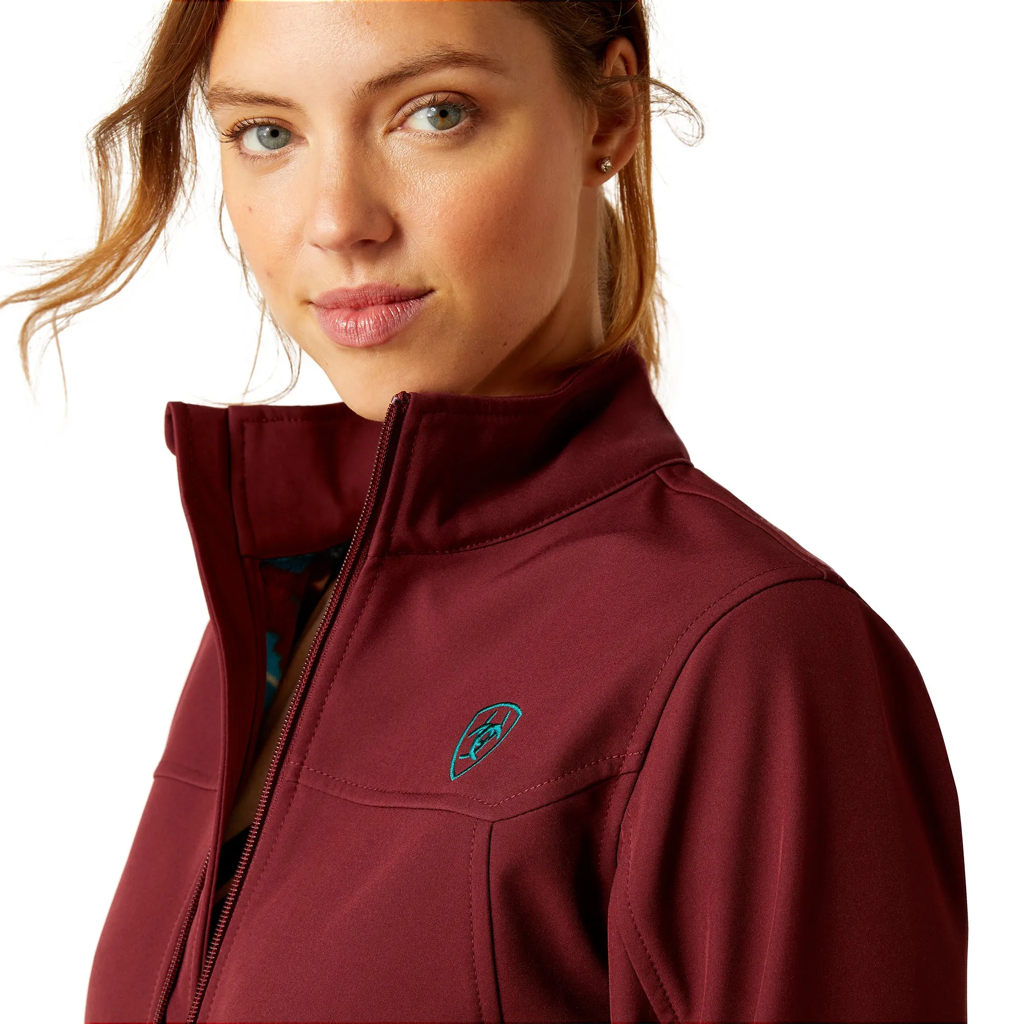 Ariat Ladies New Team Softshell Tawny Port & Baja Jacket 10046690