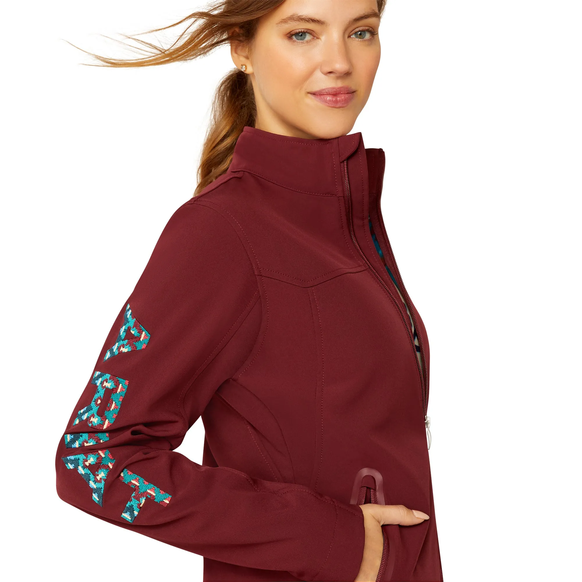 Ariat Ladies New Team Softshell Tawny Port & Baja Jacket 10046690