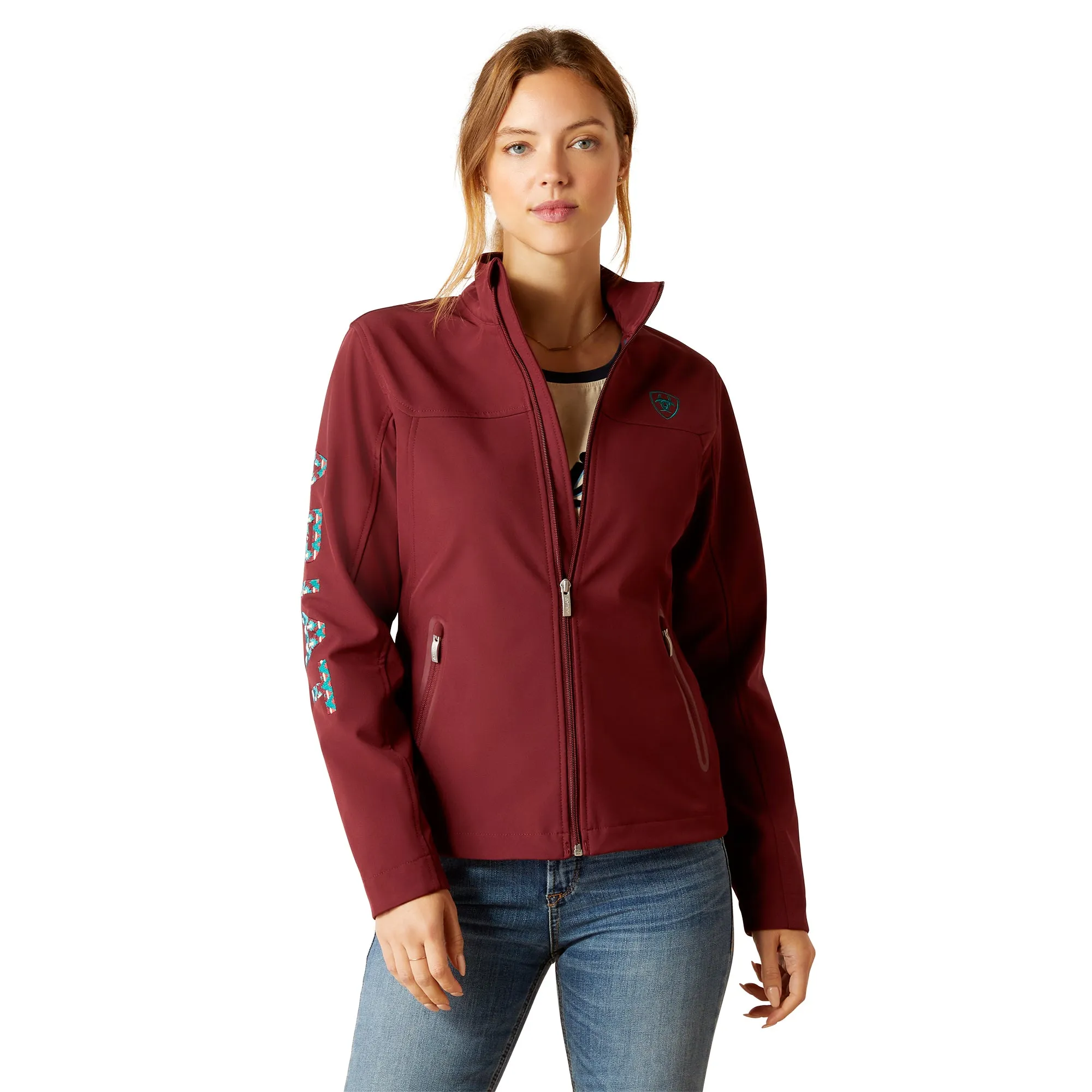 Ariat Ladies New Team Softshell Tawny Port & Baja Jacket 10046690