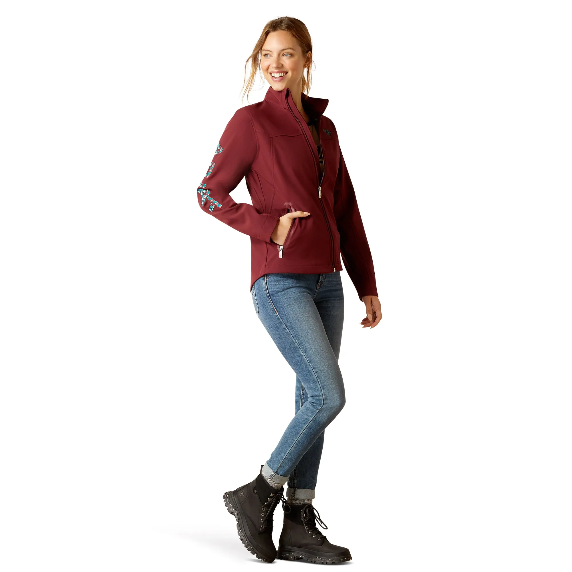 Ariat Ladies New Team Softshell Tawny Port & Baja Jacket 10046690