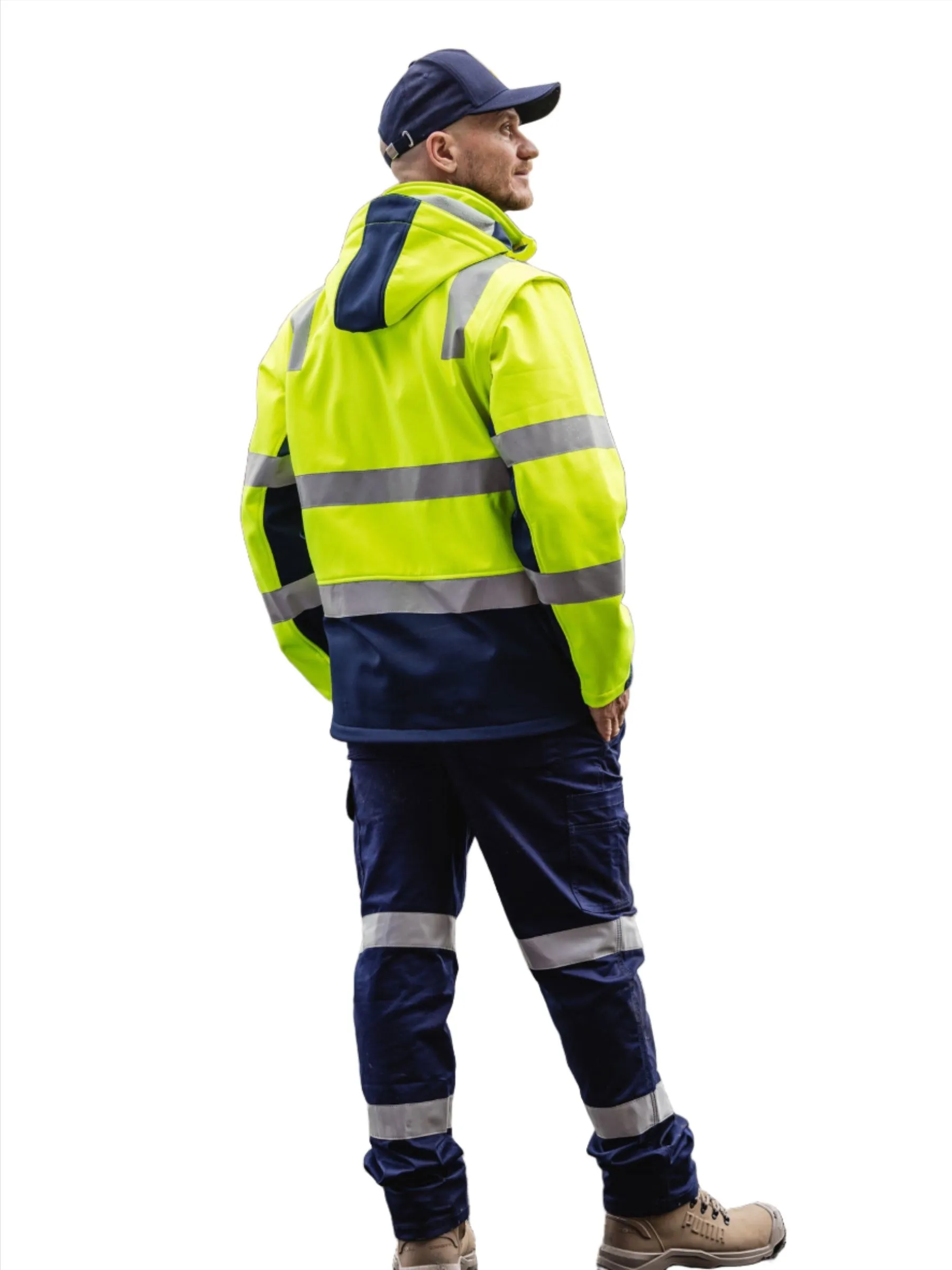 Bisley Taped Two Tone Hi Vis 3 In 1 Soft Shell Jacket (BJ6078T)