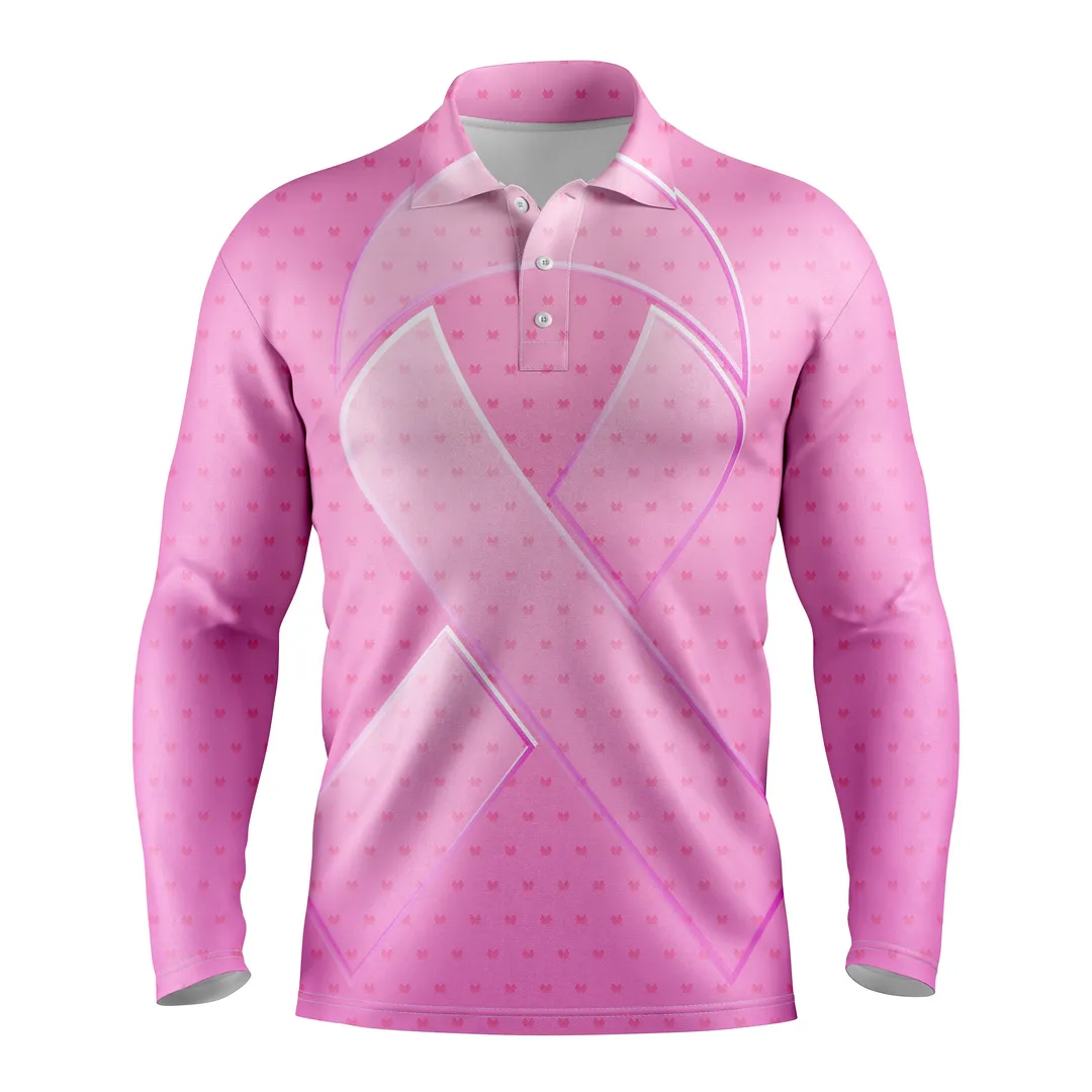 Breast Cancer | Men's Pink Butterfly Long Sleeve