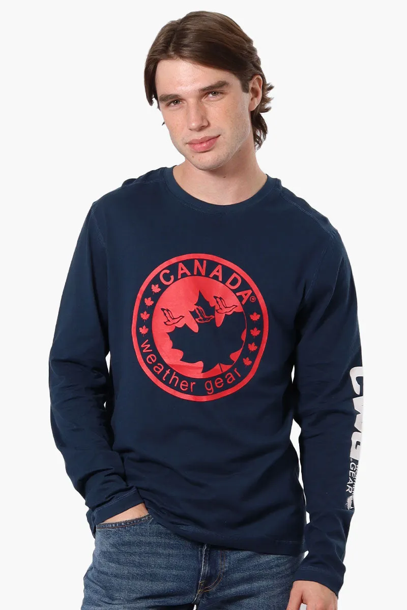 Canada Weather Gear Logo Sleeve Long Sleeve Top - Navy