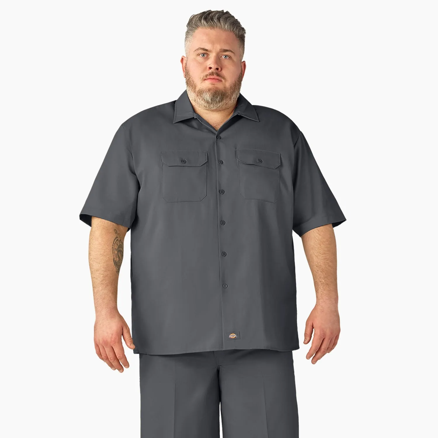 Dickies Men's Short Sleeve Work Shirt_Charcoal