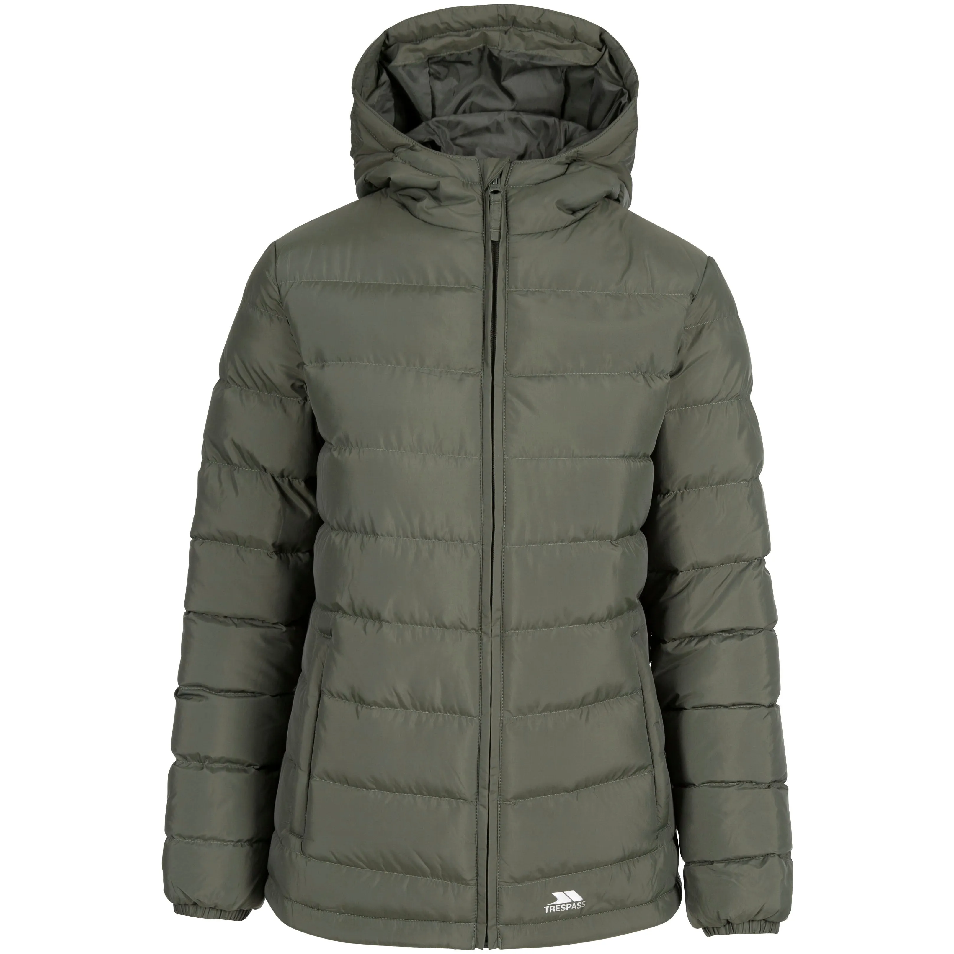 Elegant Women's Padded Jacket in Ivy Green