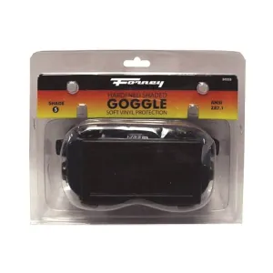 Forney 55301 Welding Goggles, 4-1/4 in L x 2 in W Lens, Glass Lens, Clear Lens, #5 Lens, Plastic Frame