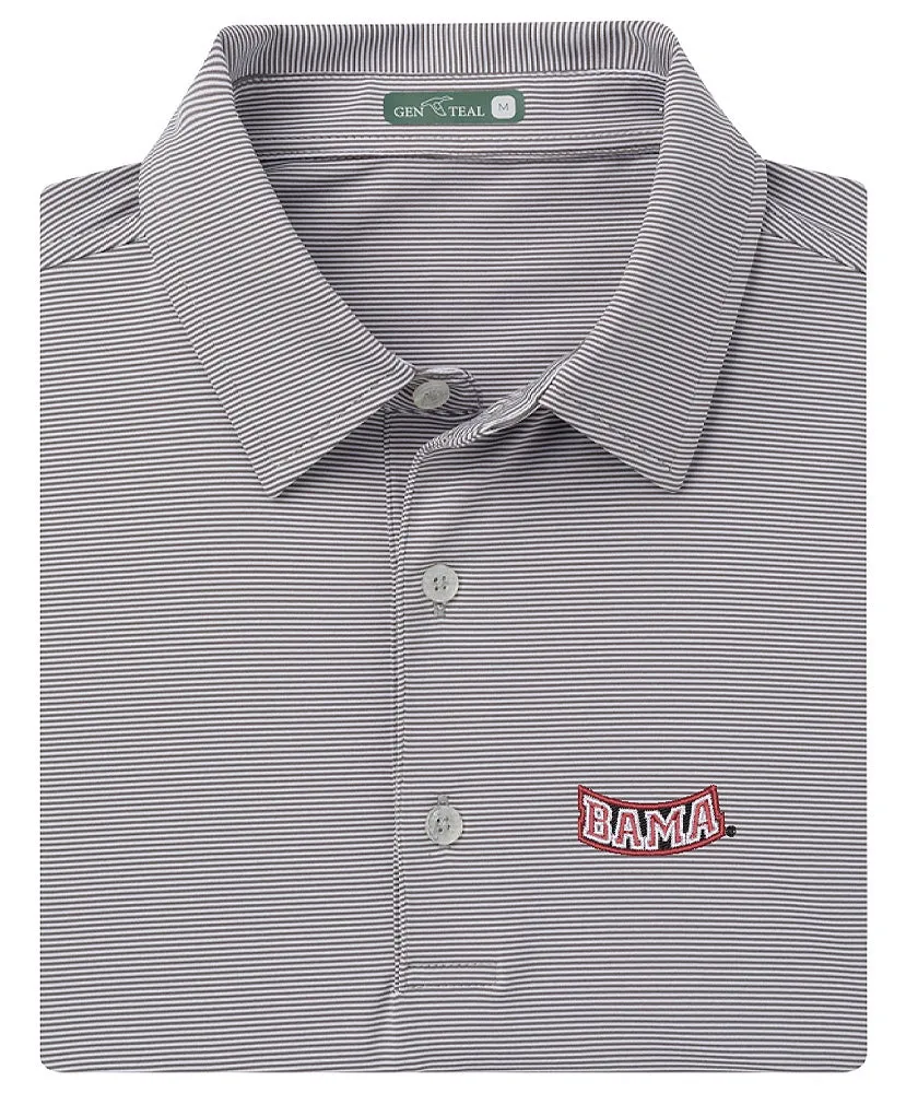 GenTeal - Alabama Pinstripe Polo Bama