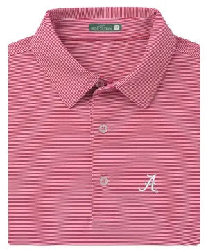 GenTeal - Alabama Pinstripe Polo Crimson