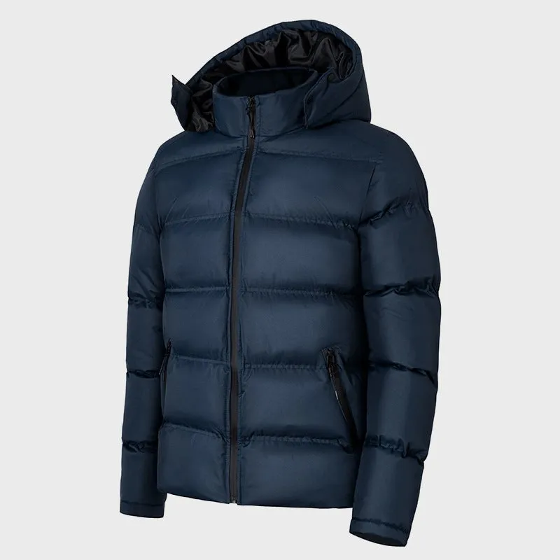 Hooded Regular Fit Down Jacket All Weather Coats For Men