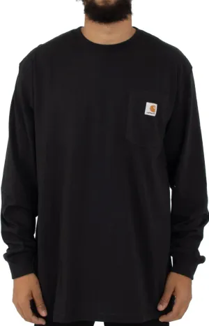 (K126) Long Sleeve Workwear Pocket Shirt - Black