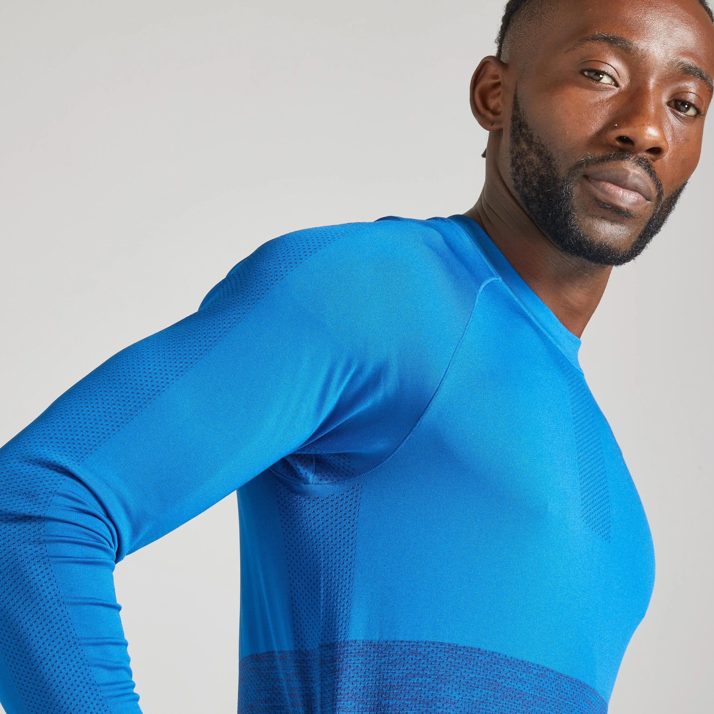 Kiprun Care Men's Long Sleeve Breathable Running T-Shirt Royal Blue blue/blue space