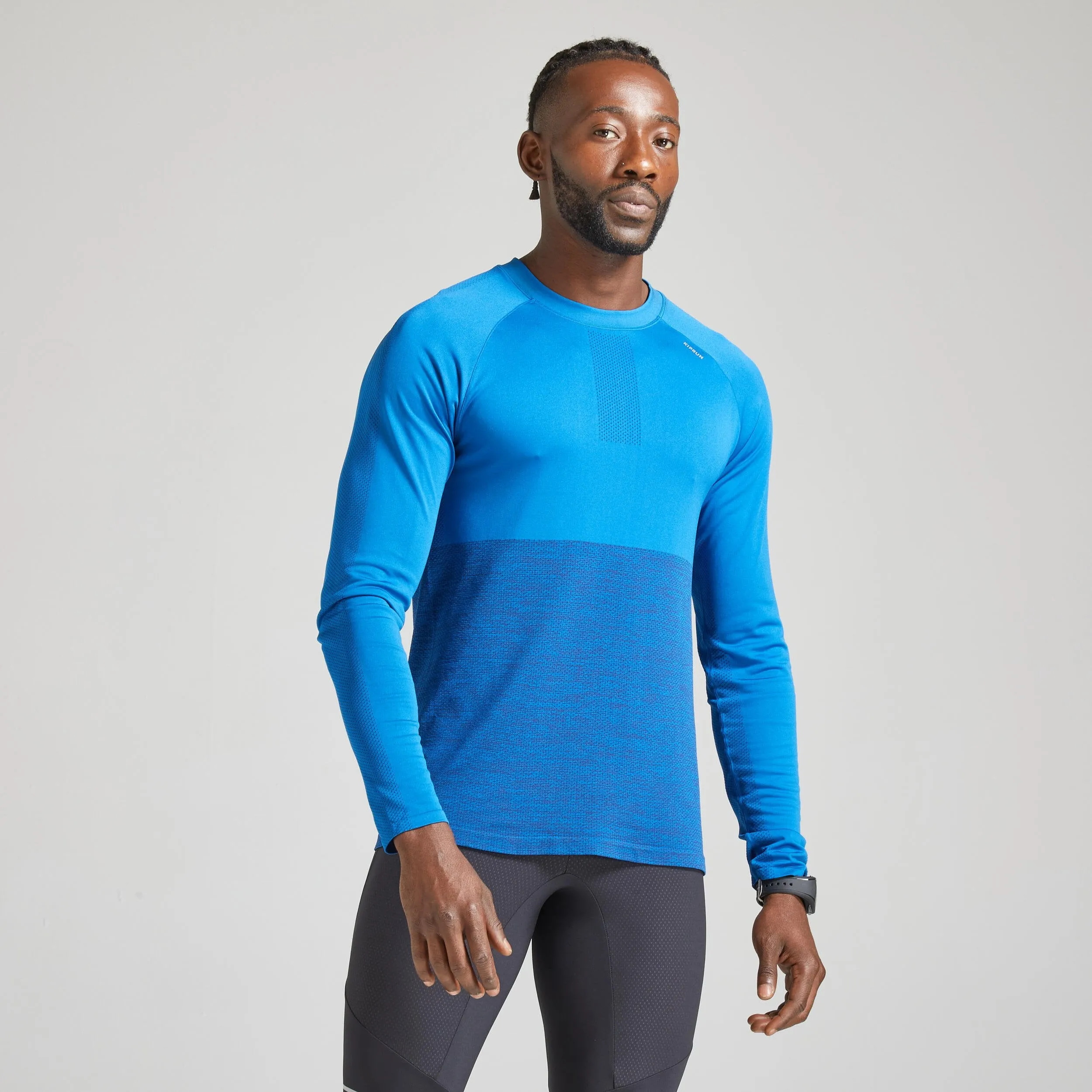 Kiprun Care Men's Long Sleeve Breathable Running T-Shirt Royal Blue blue/blue space