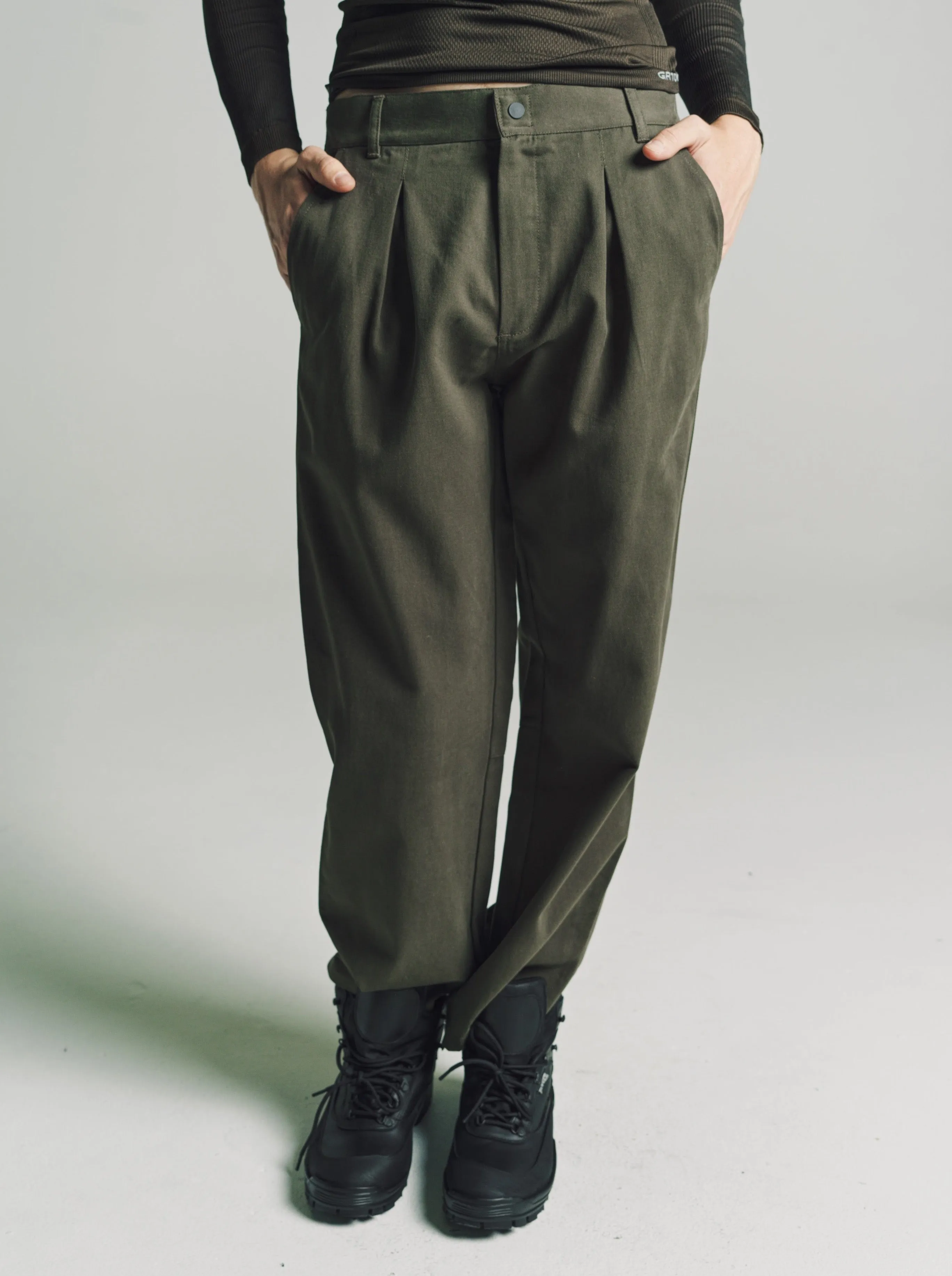 Military Green Warmcotton Twill Boot Storage Pants