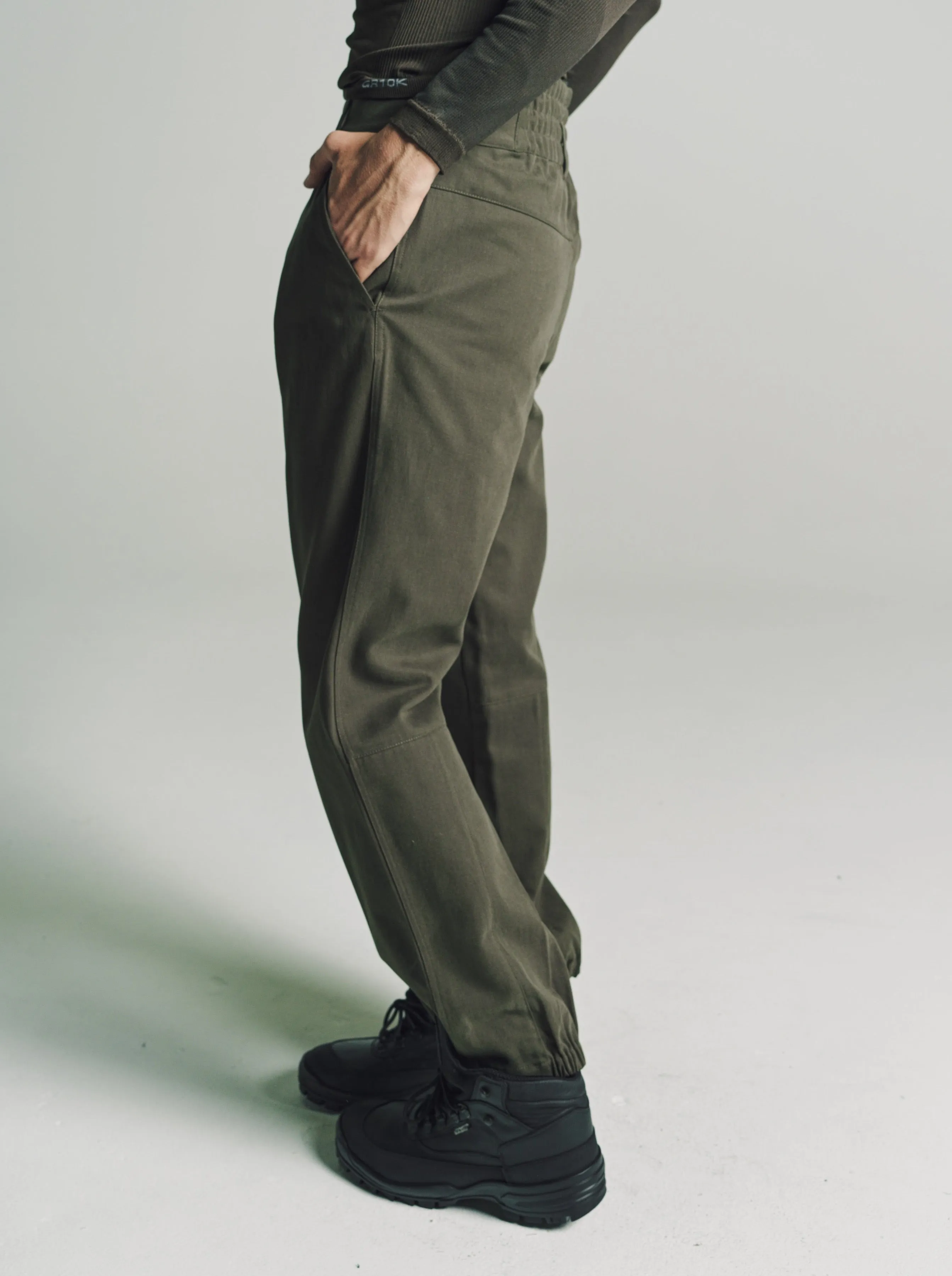 Military Green Warmcotton Twill Boot Storage Pants