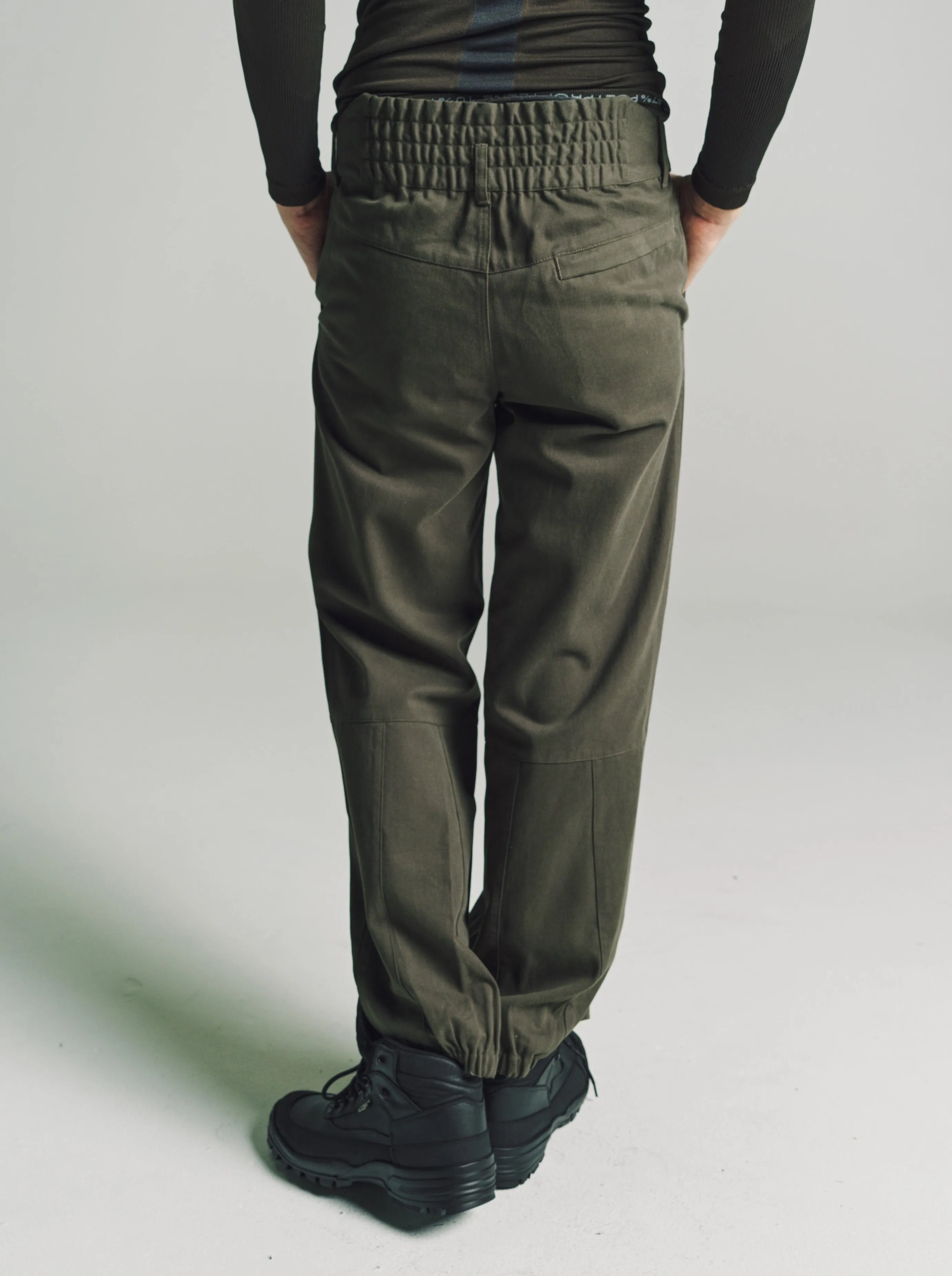 Military Green Warmcotton Twill Boot Storage Pants