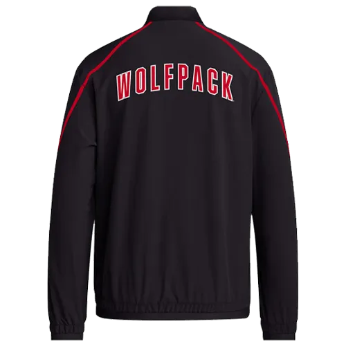 NC State Wolfpack Adidas Black Wolfhead Sideline Athlete Full Zip Woven Jacket