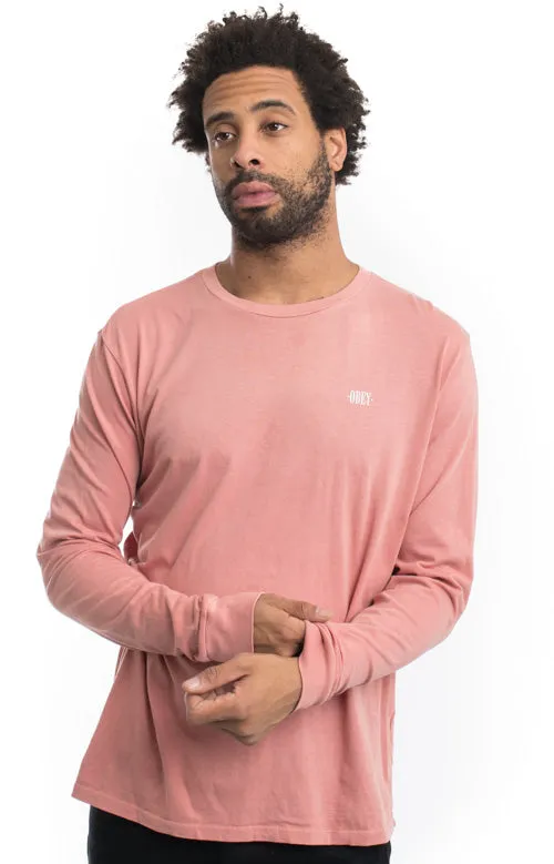 OBEY New Times Micro Long Sleeve Shirt - Rose