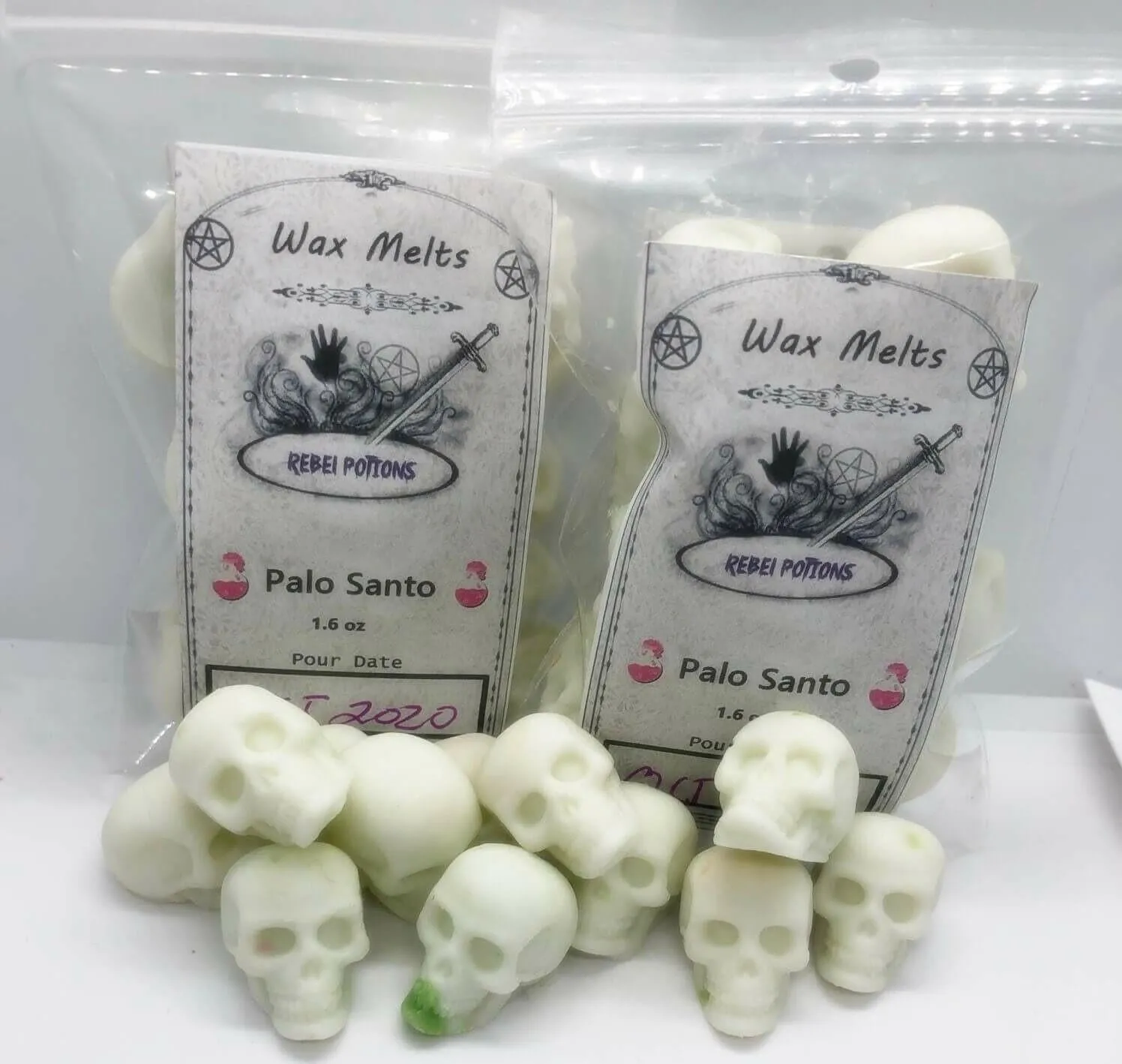 Palo Santo mini skull wax melts witch pagan wicca tart