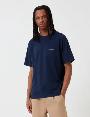 Patagonia Line Ridge Logo Pocket Responsibili-­Tee T­-Shirt - Classic Navy Blue