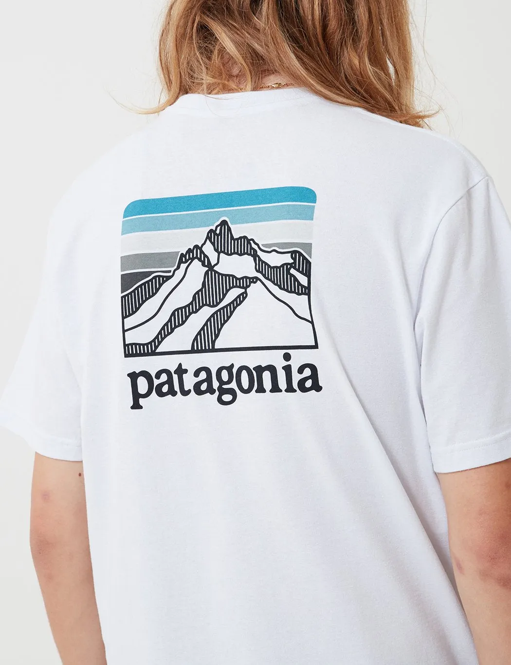 Patagonia Line Ridge Logo Pocket Responsibili-­Tee T­-Shirt - White