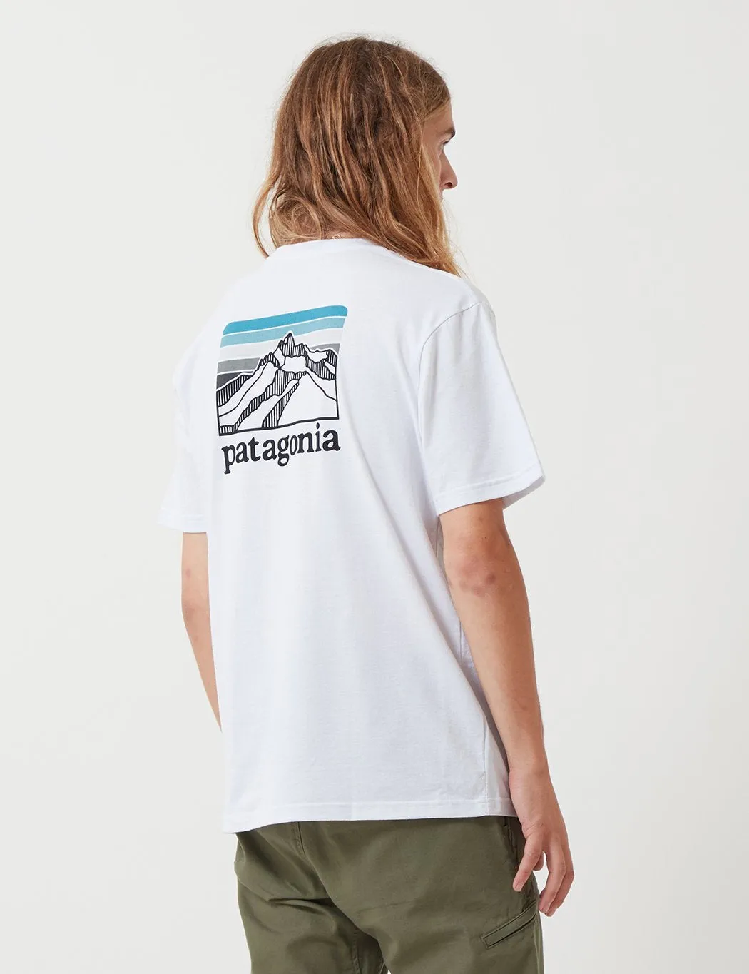 Patagonia Line Ridge Logo Pocket Responsibili-­Tee T­-Shirt - White