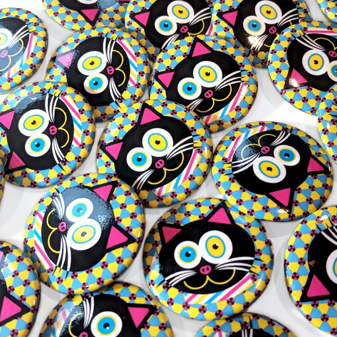 "CMYKat" 1.5” Round Pinback Cat Button