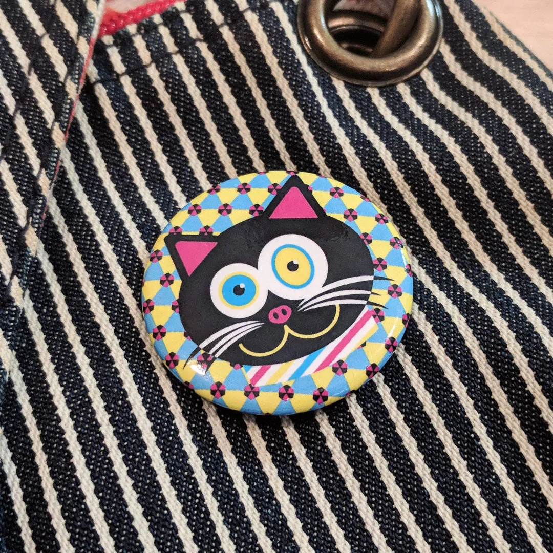 "CMYKat" 1.5” Round Pinback Cat Button