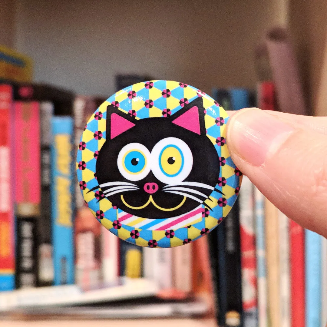 "CMYKat" 1.5” Round Pinback Cat Button