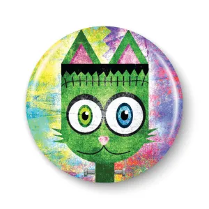 "Frankenkitty" 1.25” Round Frankenstein Monster Cat Pinback Button