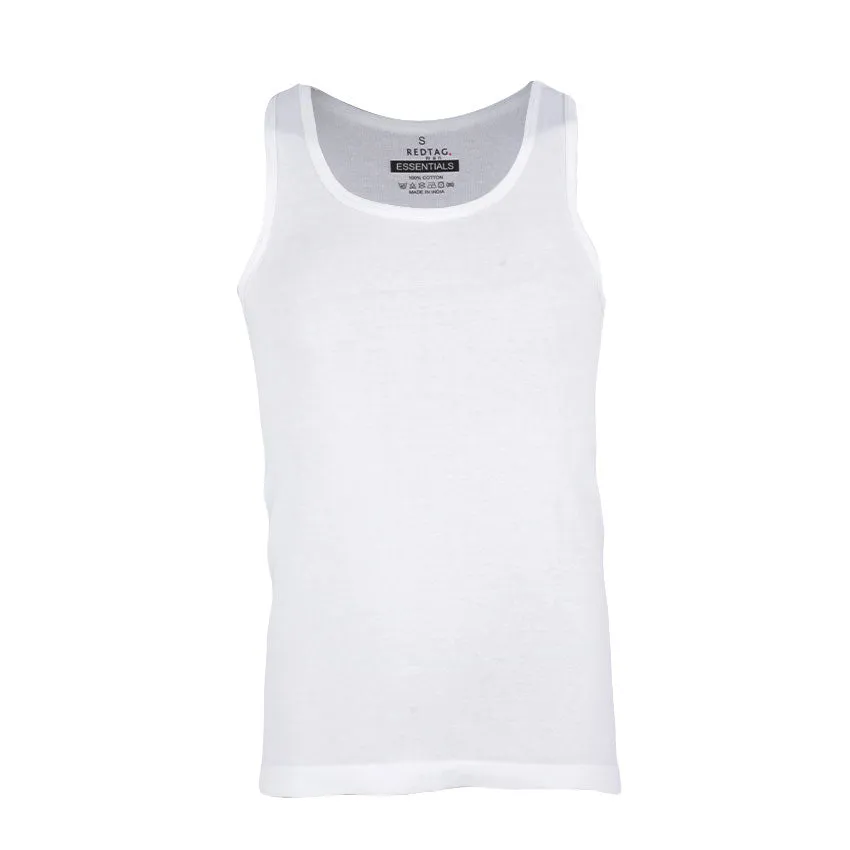 REDTAG Basic White Vest for Men