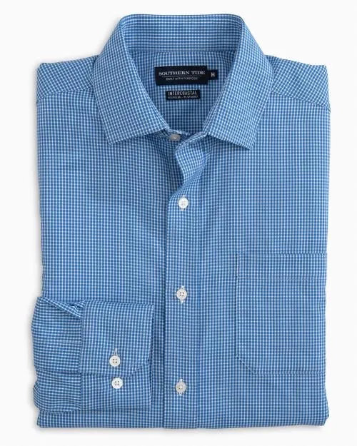 Southern Tide "BRRR" Performance Shirt Blue