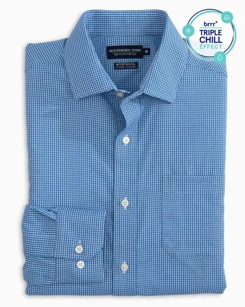 Southern Tide "BRRR" Performance Shirt Blue