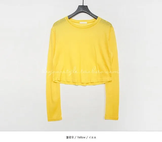 Spring Sexy Elastic Korean Style Skinny Long Sleeve Tops #2208