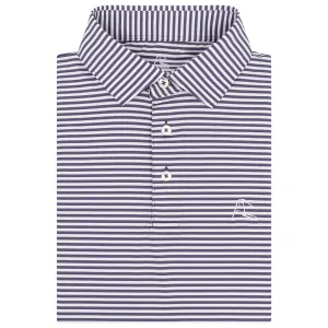 The Birdie Stripe | Performance Polo | The Birdie Stripe - Mauve Purple/White