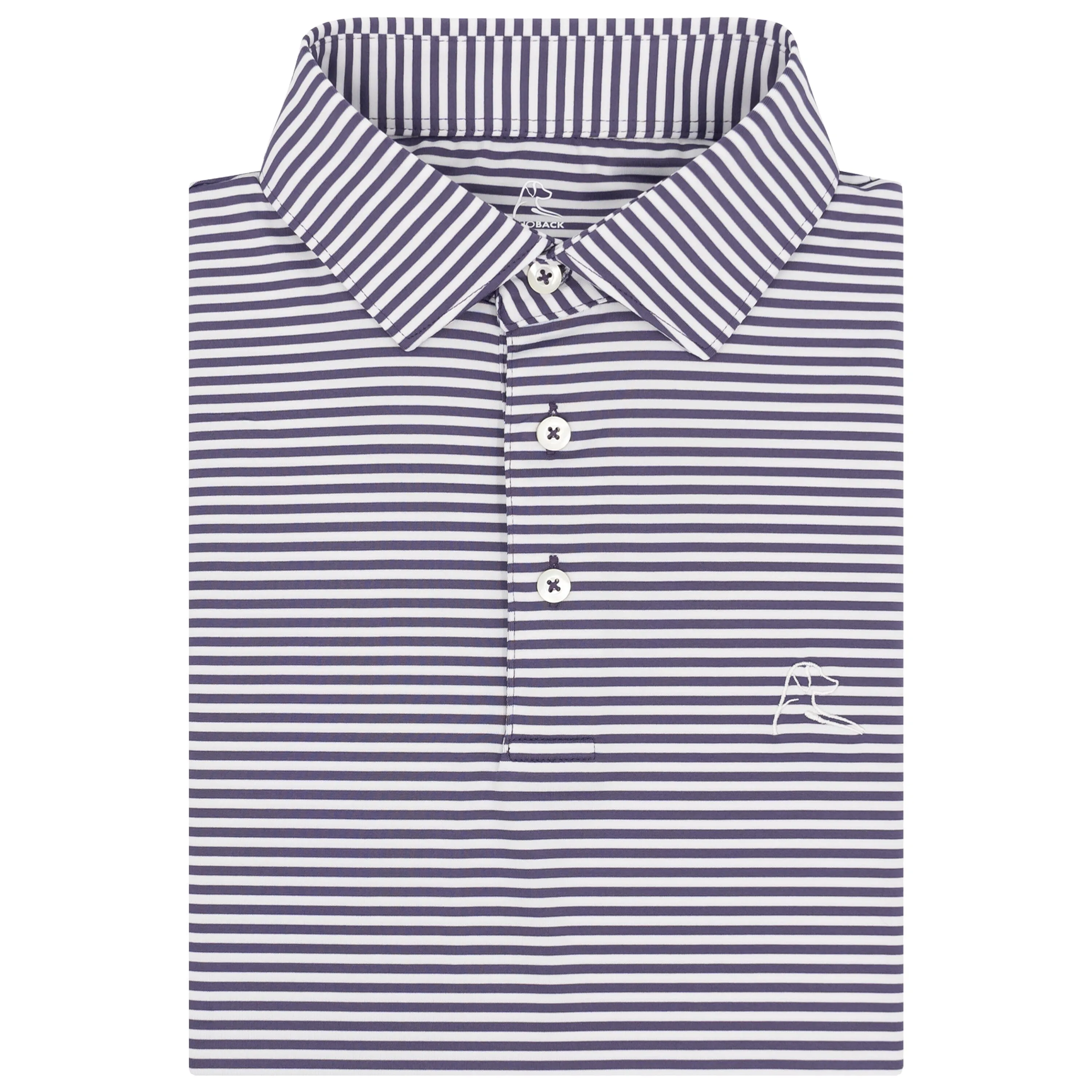 The Birdie Stripe | Performance Polo | The Birdie Stripe - Mauve Purple/White