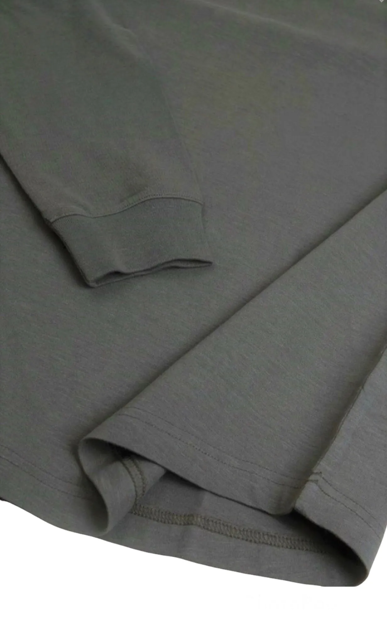 The Essential Olive Long Sleeve Notched V