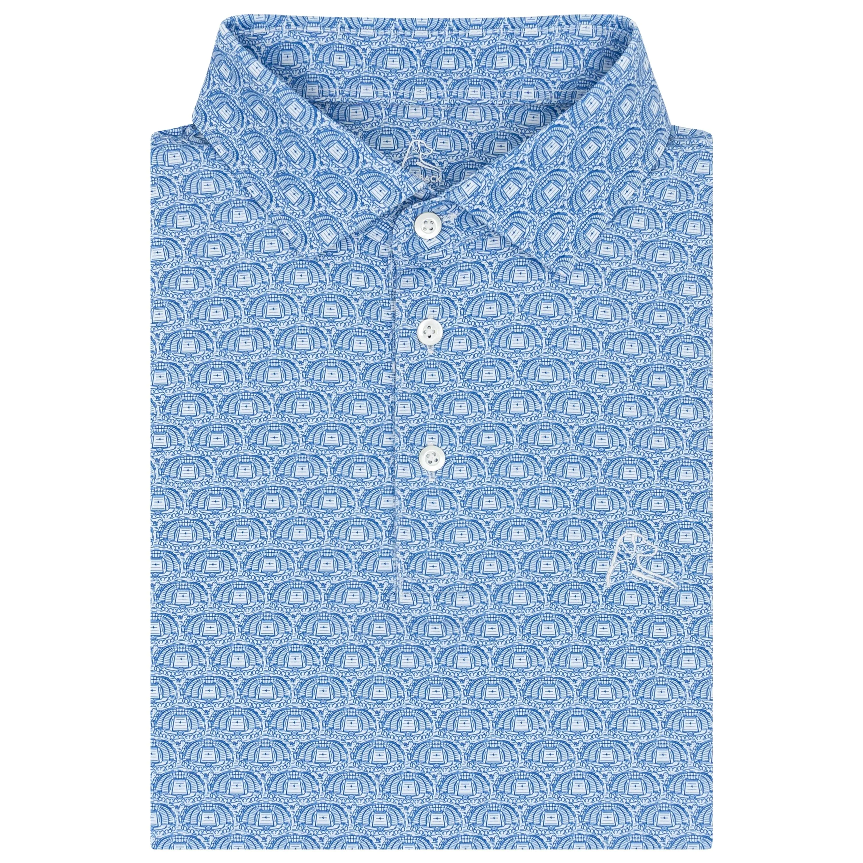 The Gerald J Ford Stadium | Collegiate Polo | The Gerald J Ford Stadium - White/Ocean Blue