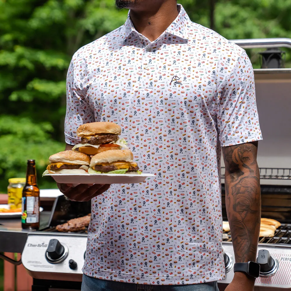 The Grillmaster | Performance Polo | The Grillmaster - White