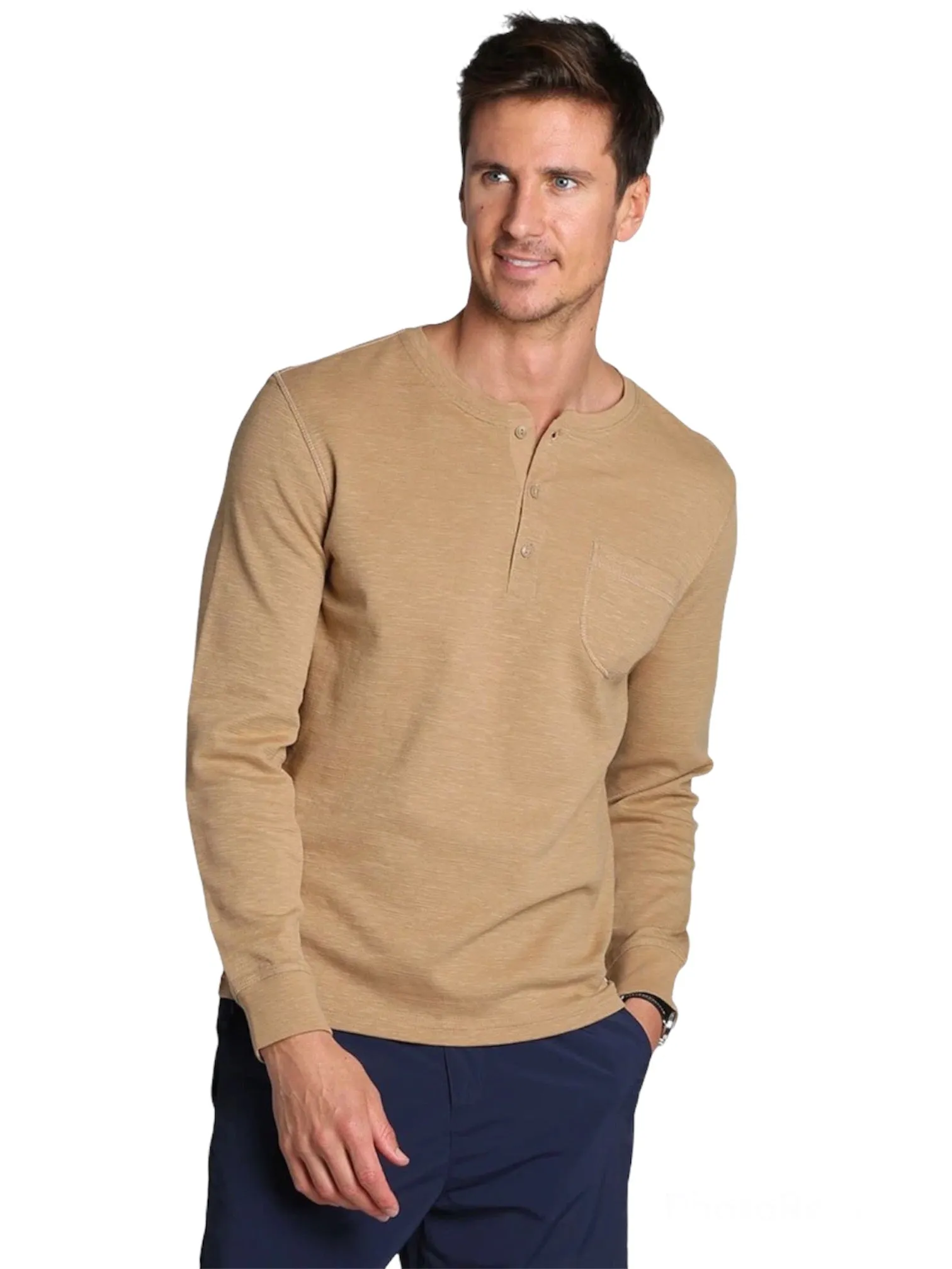 Tigers Eye Waffle Long Sleeve Henley